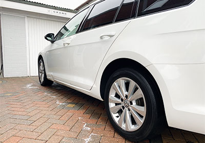 A Dirty VW Passat after a mobile valeting service in Stoke-on-Trent - wheel