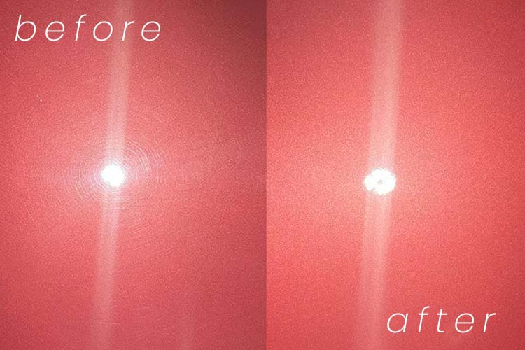 Before and after car detailing