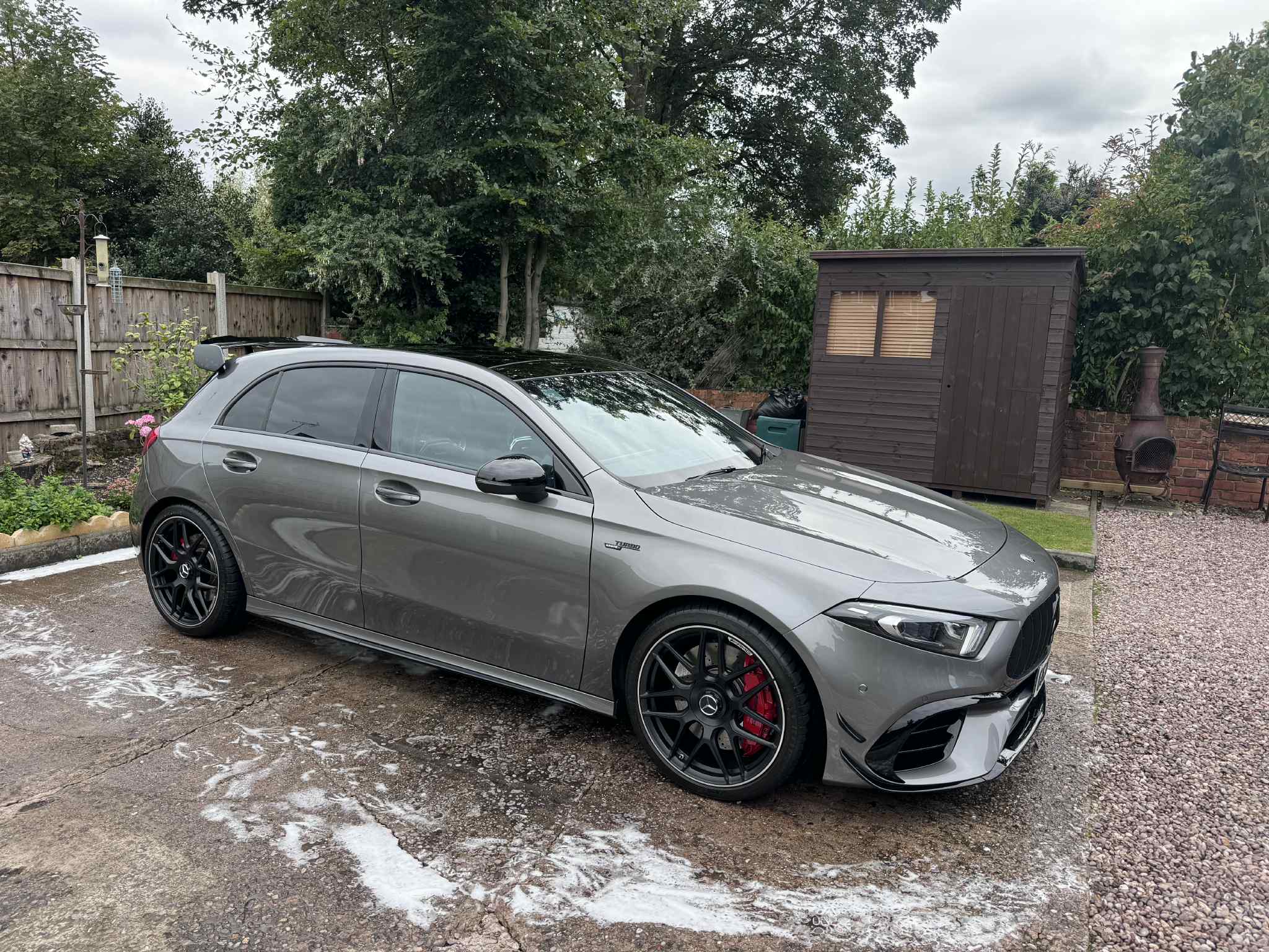 A Dirty VW Passat before a mobile valeting service in Stoke-on-Trent - wheel